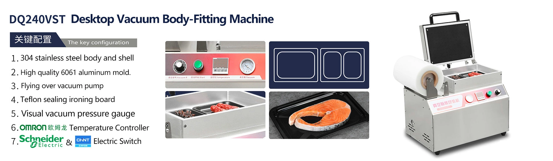 MACHINE D'EMBALLAGE SOUS VIDE DE BUREAU DQ240VST